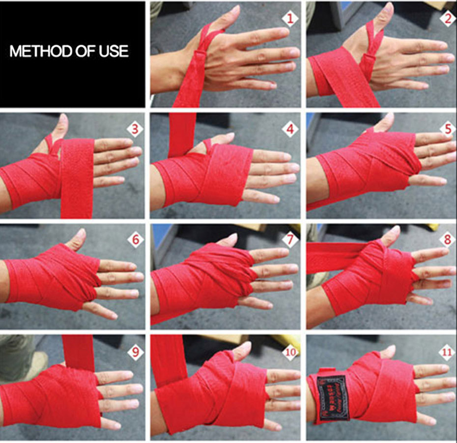 2pcs/pack 3m Cotton kick boxing bandage wrist straps sports Sanda Taekwondo Hand Gloves wraps bandage muay thai