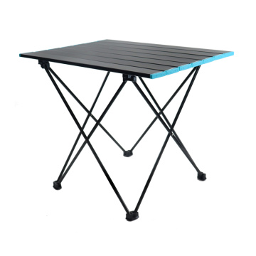 Portable Camping Side Tables with Aluminum Table Top: Hard-Topped Folding Table in a Bag for Picnic, Camp, Beach, Boat