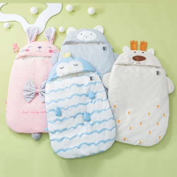 Baby Sleeping Bags For Stroller Cartoon Bear Pattern Newborn Infant Swaddle Warp Envelope Autumn Winter Warm Toddler Sleep Sack