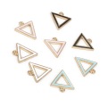 15mm Zinc Alloy Metal Pure Color Enamel Hollow Geometric Triangle Shape Charm Pendant For DIY Earring Necklace Jewelry Findings