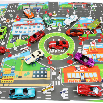 83*57 CM City Traffic Simulation Play Mats Waterproof Foldable Non-woven Fabric City Packing Lot Scenes Play Mats For Baby Toys