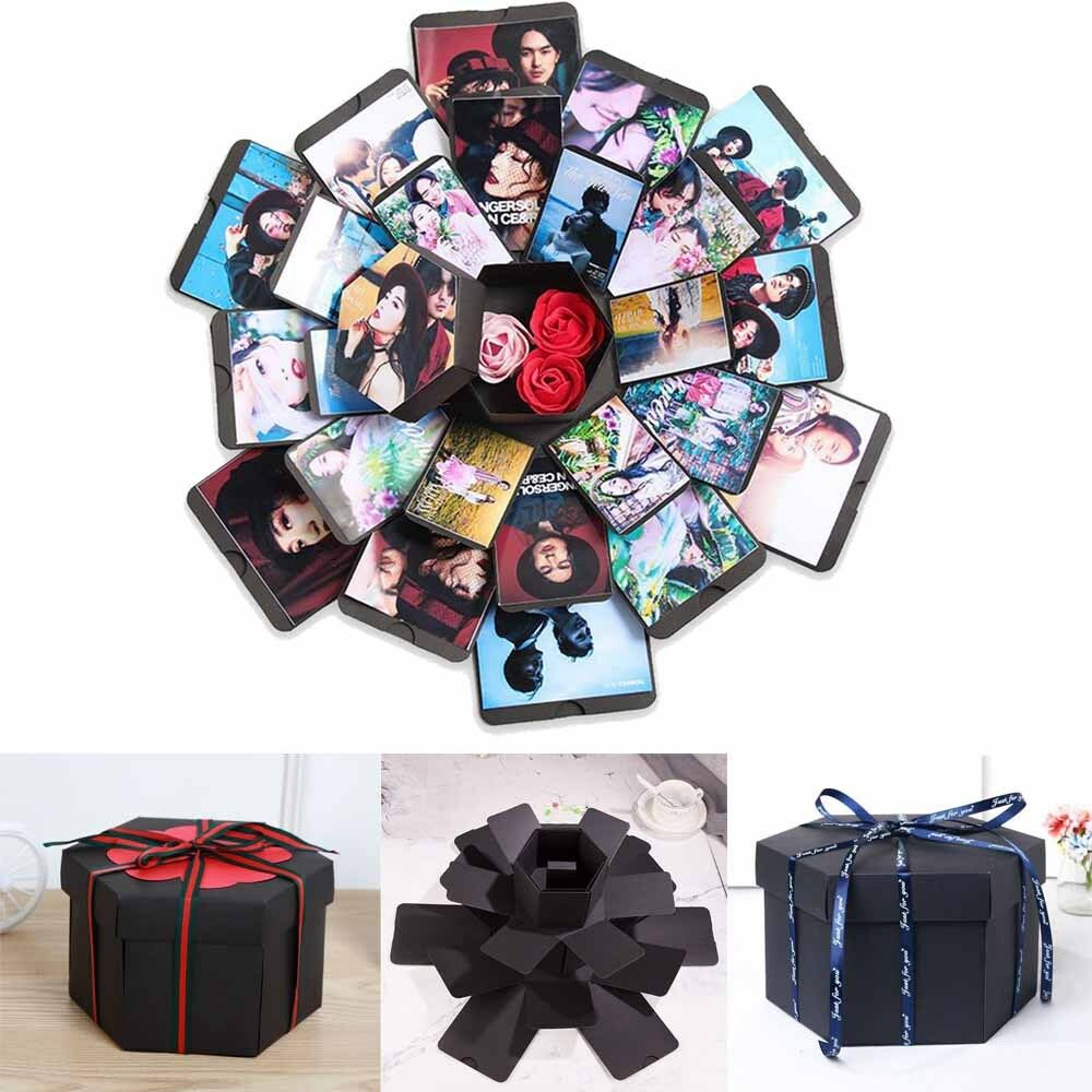Surprise Explosion Box Gift DIY Scrapbook Photo Album For Valentine Wedding Anniversary Birthday Gifts Hexagon Boxes