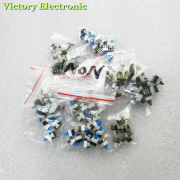 40PCS/LOT 5.8*5.8 7*7 8*8 8.5*8.5mm Self Locking&Non Locking Push Tactile Power Micro Switch Kit 6 Pin Button Switches Each 10PC