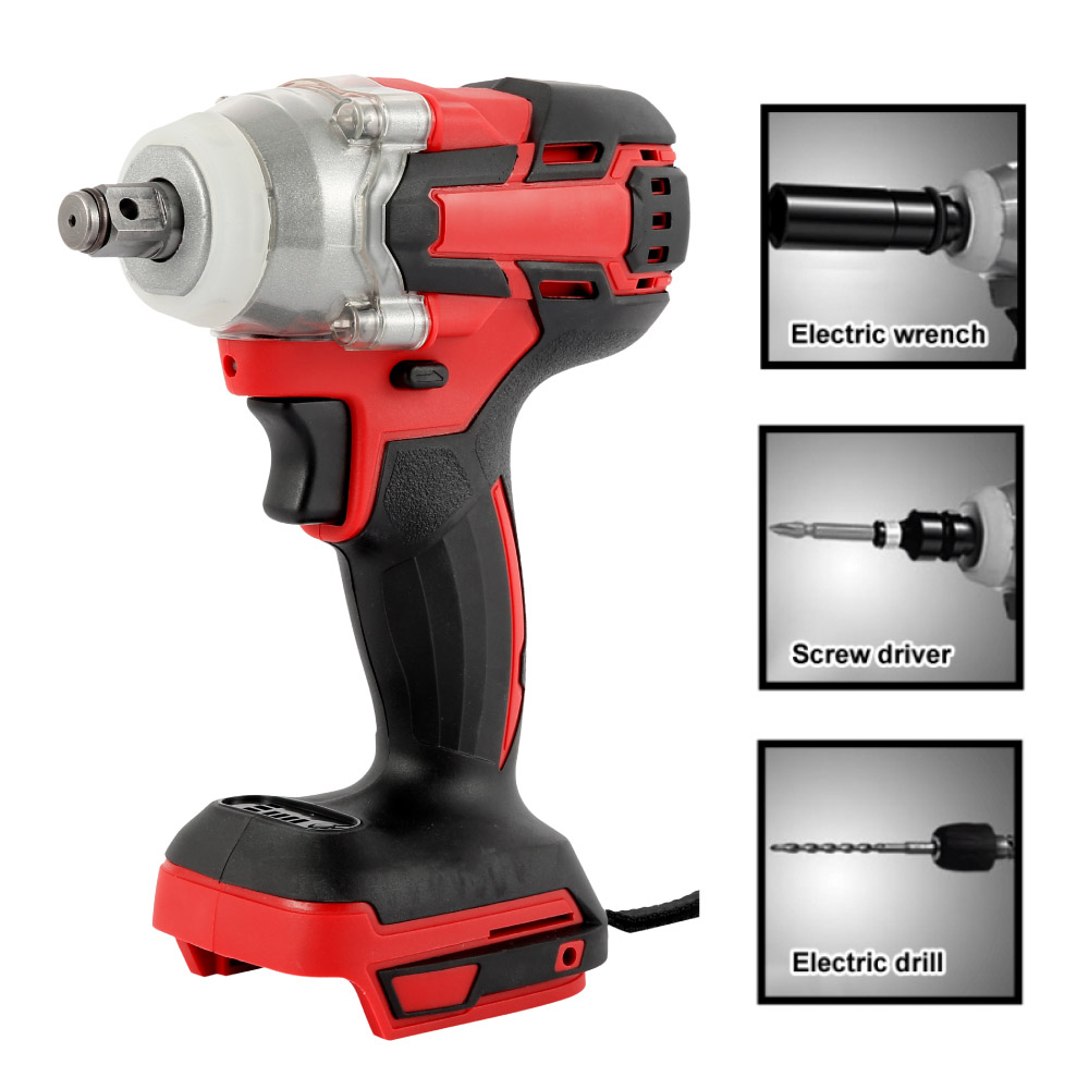 18V Electric Brushless Impact Wrench Cordless 1/2 Socket Wrench Power Tool Rechargeable Wireless Drill Impact Wrench Power Tools