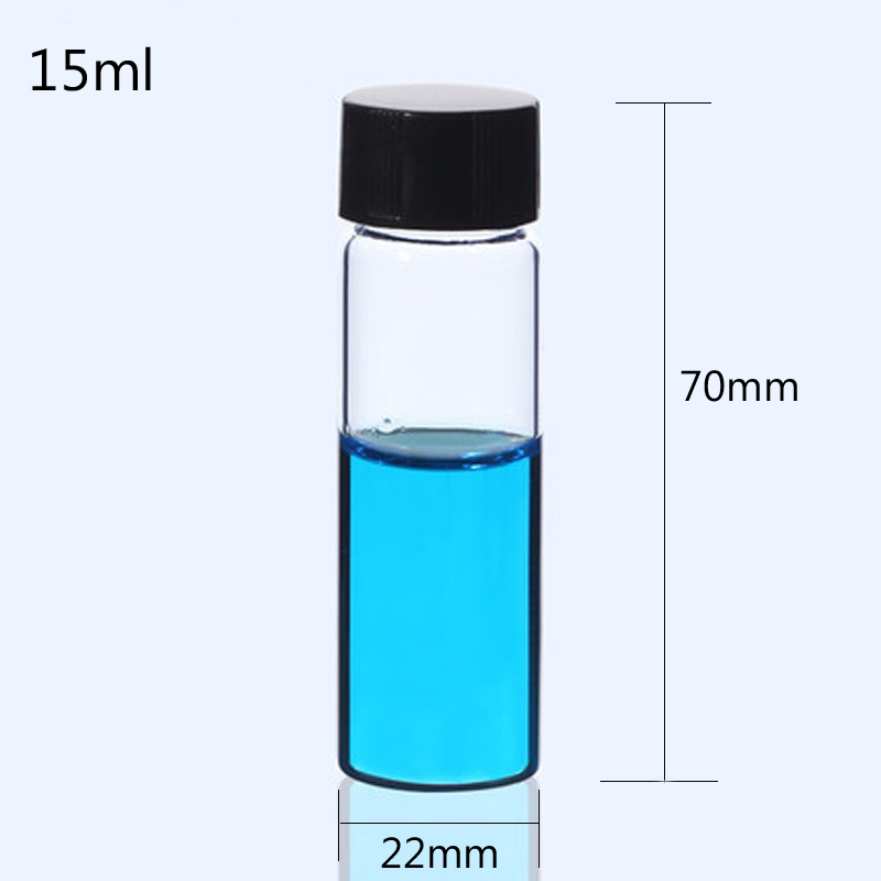 15ml Glass Sample Bottles Essential oil Vial with PE Inner pad Screw Cap Glass Test Tube Laboratory Bottle Supplies Pack 10