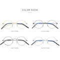 FONEX Titanium Alloy Eyeglasses Frame Men Vintage Round Glasses Women Optical Korean Prescription Screwless Eyewear 98607