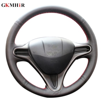 Black Artificial Leather Steering Cover Black Car Steering Wheel Cover for Honda Civic Old Civic 2006-2011