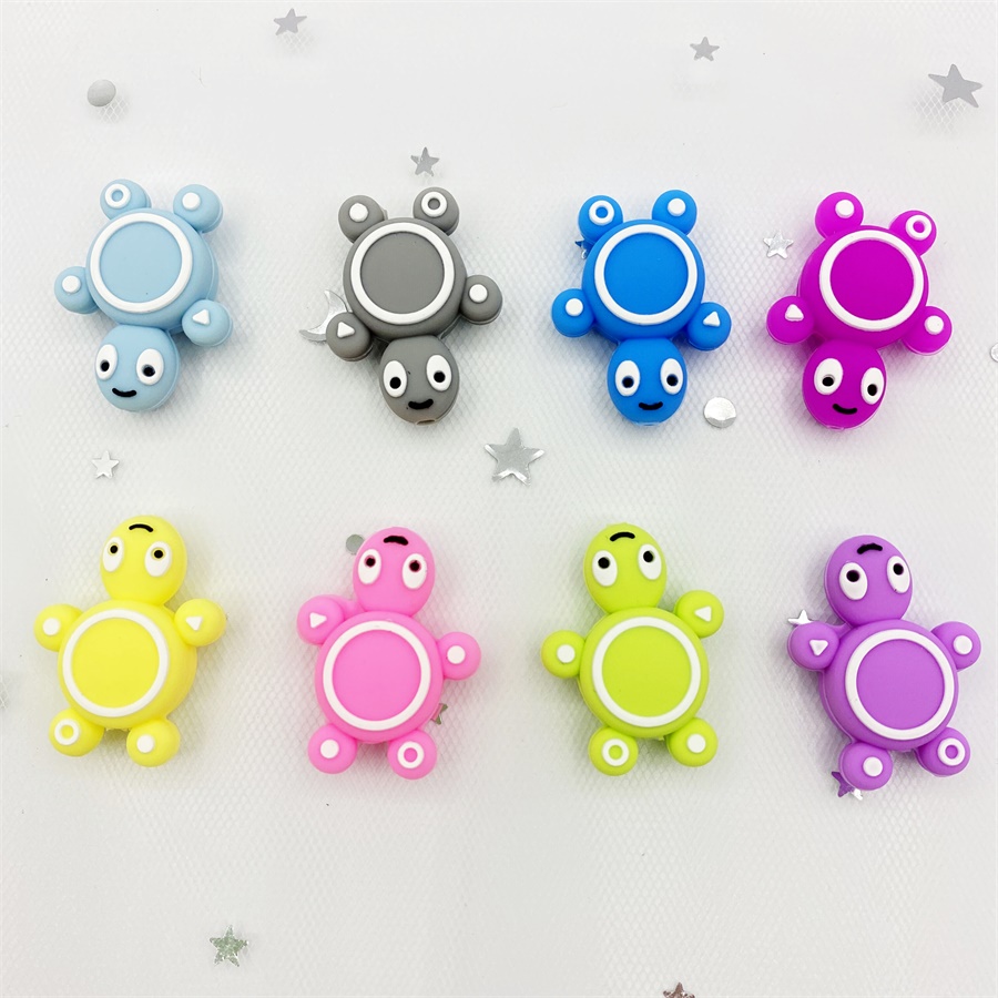 10pc SiliconeAnimal Beads BPA Free Baby Teething Beads DIY Toy For Pacifier Clips New Born Silicone Rodent Tiny Rod Baby Teether