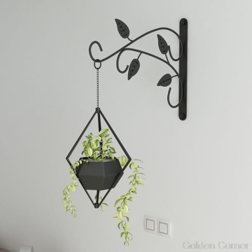 Wrought Iron Wall Mounted Hanging Basket Hook Plant Flower Pot Hanger Balcony Home Decoration Au24 20 Dropship