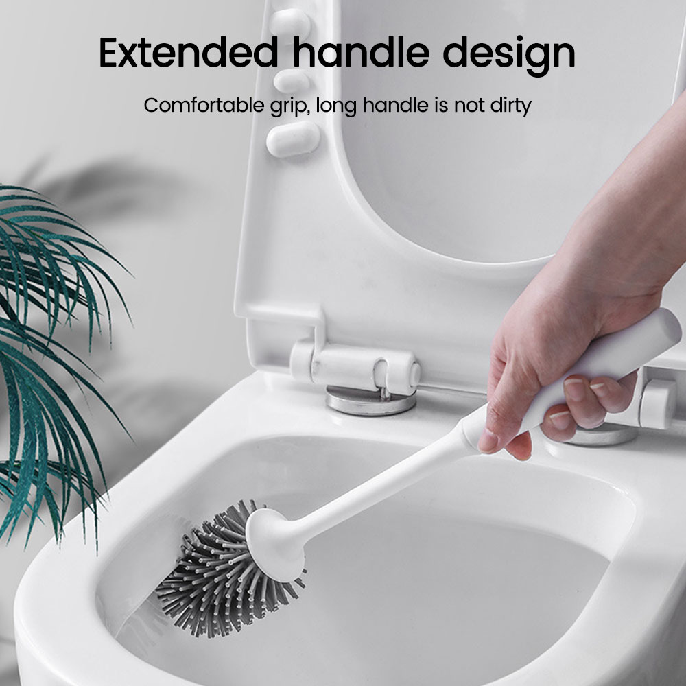 Toilet Brush Holders TPR Toilet Brush Head Holder Toilet Wall-mounted or Floor-Standing Household Cleaning Bathroom Accessories