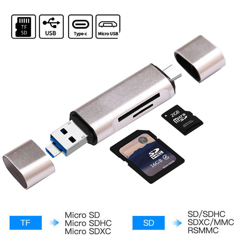 Micro USB Type C MicroSD SD TF OTG Memory Card Reader For Samsung galaxy S6 S7 S8 S9 S10 Plus For Huawei P20 P30 Pro Laptop PC