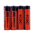 YCDC 4pcs 18650 Li-Ion rechargeable battery 3.7 volt 3000mAh batteries with 18650 battery holder for flashlight,cameras,toys