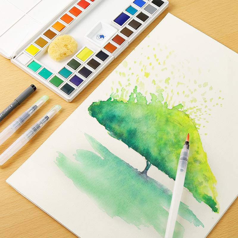 50%Cotton Pulp 300g/m2 10Hand-drawn Drawing Sketches for Artists Students Art Supplies Stationery College Grade Watercolor Paper