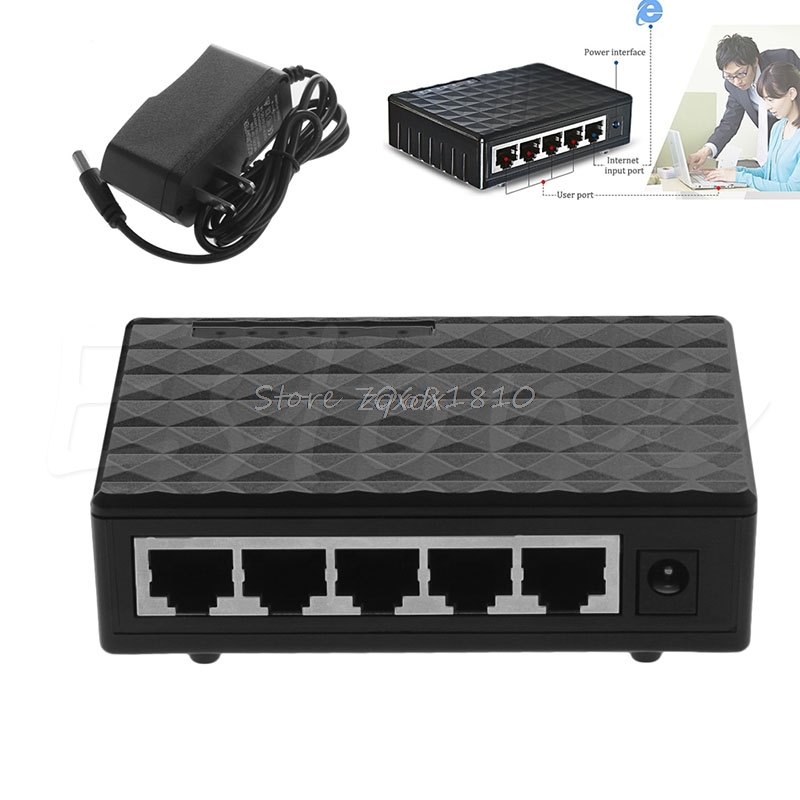 5 Port RJ-45 10/100/1000 Ethernet Network Switch Auto-MDI/MDIX Hub DC 5V Whosale&Dropship