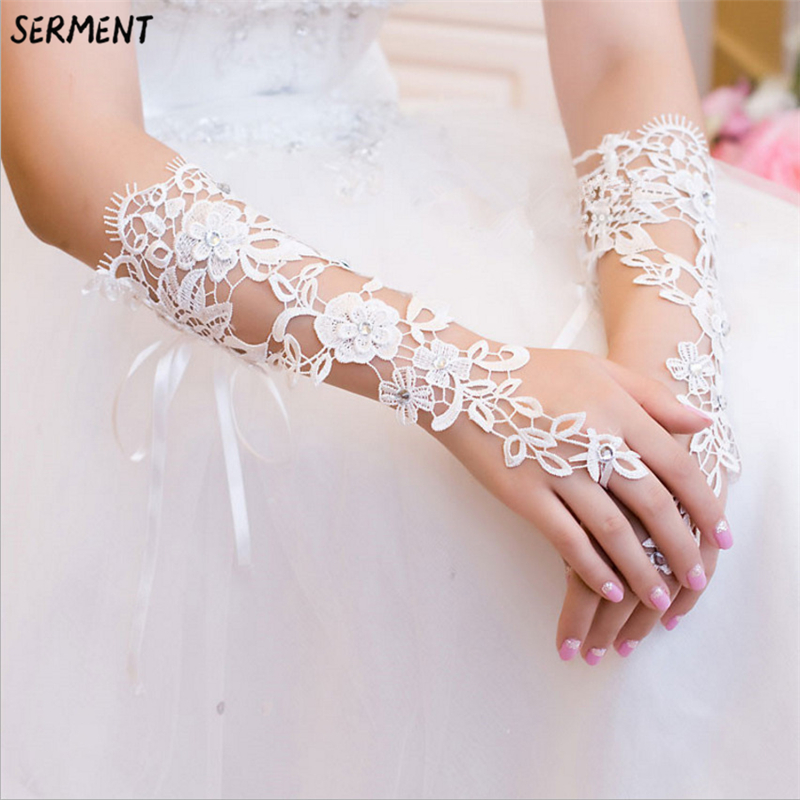 Wedding Gloves Have Long Lace Wedding Bridal Gloves Factory Direct Wedding Gloves White