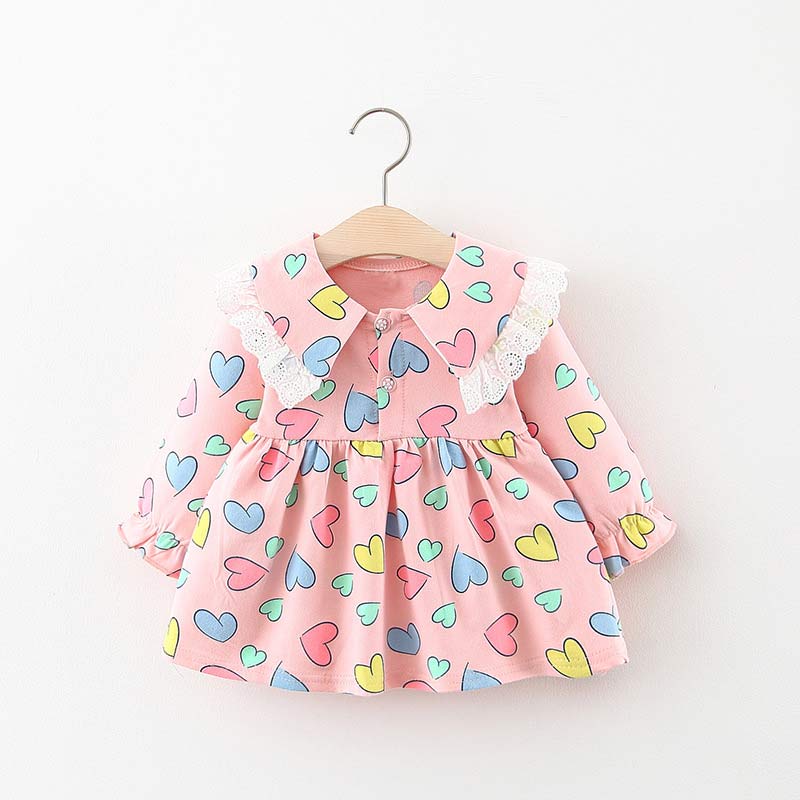 Melario Cute Spring Autumn Baby Dress Cotton Long Sleeve Infant Dress Print Princess Tutu Dress Fashion Baby Girls Clothing