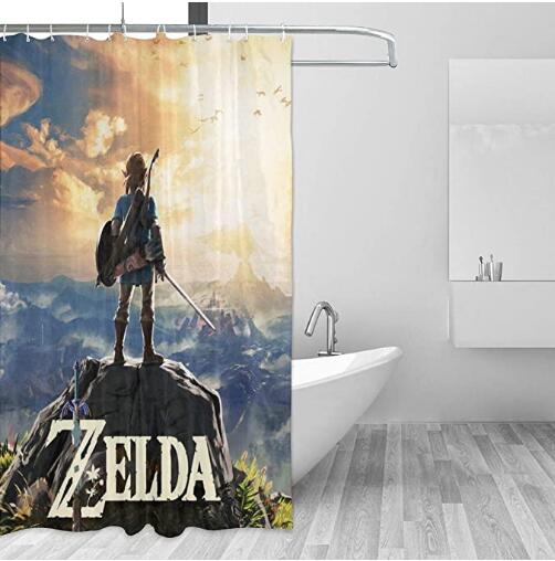 Legend of Zelda Game Shower Curtains Waterproof with Hooks Set Bathroom Home For Girls Boy Gifts