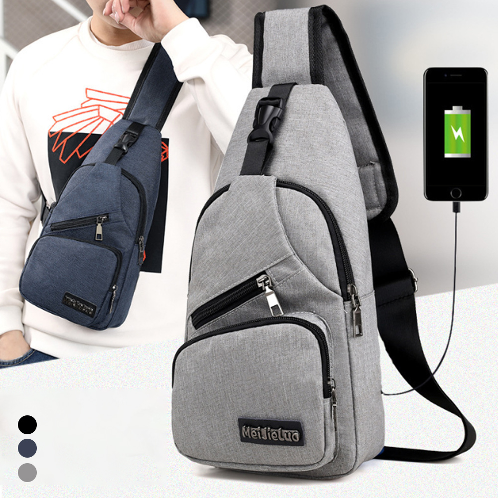 Male Shoulder Bags USB Charging Crossbody Bags Men Anti Theft Chest Bag School Summer Short Trip Messengers Bag 2019 New Arrival