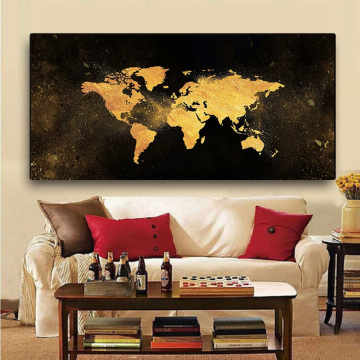 Canvas Painting Large Retro World Map Decoration Living Study Office Conference Room Art Poster Home Decor Posters and Prints