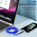 LED Mobile Phone Cable USB For iPhone 12 11 Pro X XS Max 5 6 6S 7 8 Plus iPad Origin 1m 2m 3m Fast Charge Charger Data Wire Cord
