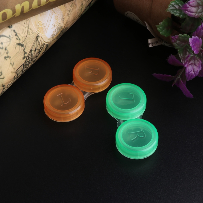 10Pcs contact lens L+R cases Storage Holder Soaking Container Travel Accessaries