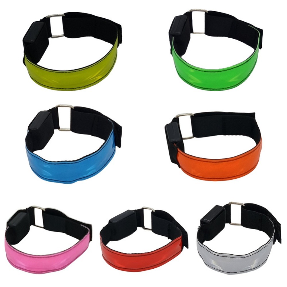 New Arm Warmer Belt Bike LED Armband LED Safety Sports Reflective Belt Strap Night Running Light Snap Wrap Wristband Armband