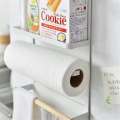 Magnetic Adsorption Refrigerator Side Rack Wall-mounted Kitchen Paper Towel Shelf Rack Organizer Multi-function Storage Holder