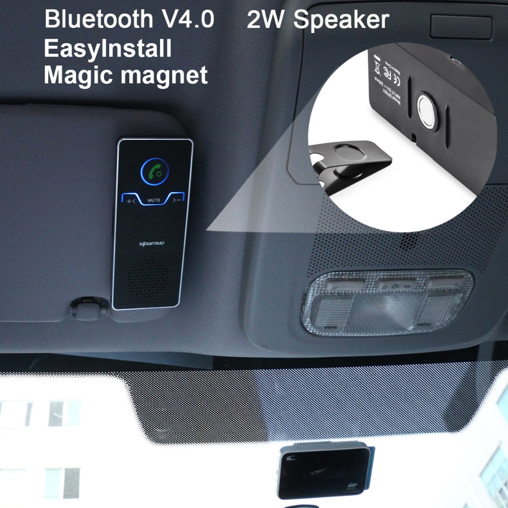 Siparnuo Aux Bluetooth Car Kit Sun Visor Hands Free Speakerphone with USB Bluetooth Voicture Handsfree Carkit