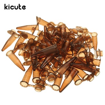 Kicute 50PCS 1.5ml Brown Plastic Centrifugal Test Tube Sample Vial With Snap Cap For Samples Use For Lab Equipment School Supply