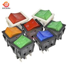 30A 250V 4 6 Pin ON-OFF Boat Rocker switch sterling silver contacts KCD4 power switch with led indicator light 30A/250V 25*31MM