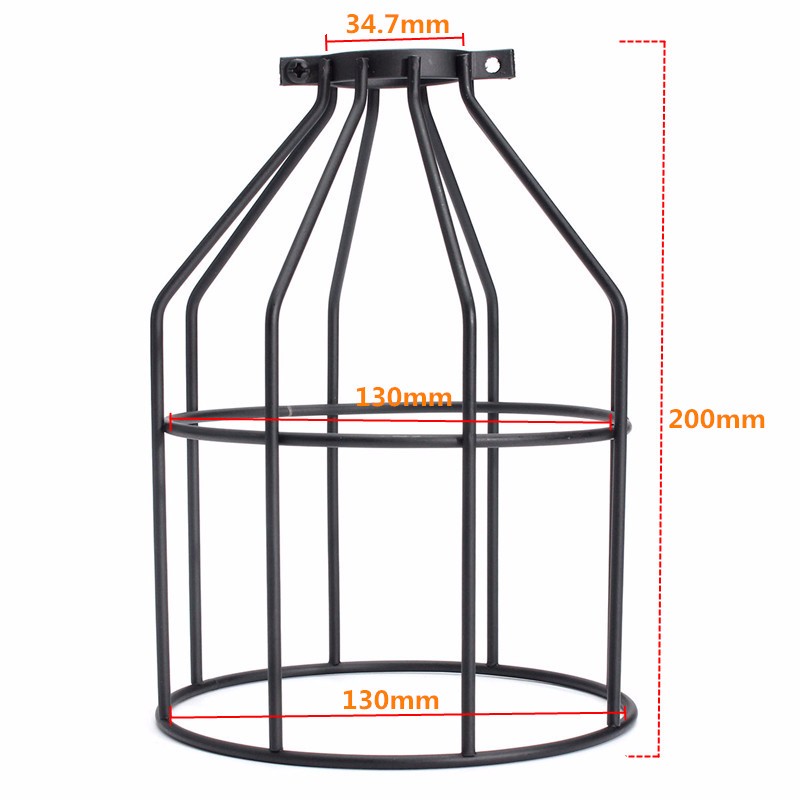 E27 Vintage Steel Bulb Guard Clamp On Metal Lamp Cage Retro Trouble Light Industrial Lamp Covers Lamp Shades Lanterns