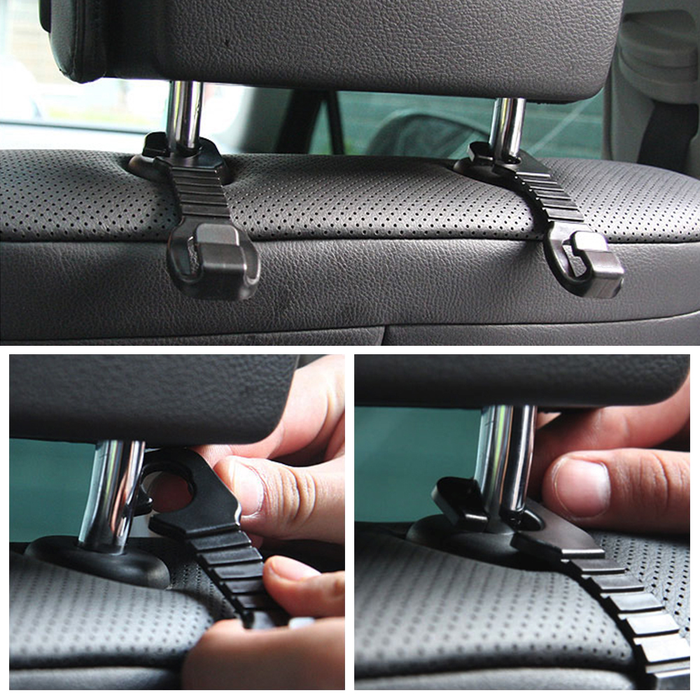 2 Universal Plastic Car Clips Auto Fixing Fastener Clips Car Headrest Bag Hook Back Seat Hanger Organizer Hook Accessories