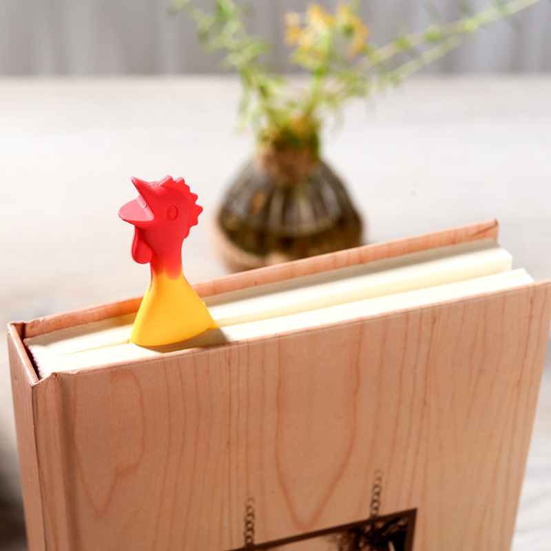 Funny Yellow Chicken 3D Stereo Bookmark Cute Cartoon Animal Marker Kawaii Bookmark of Pages Kids Gifts School Stationery
