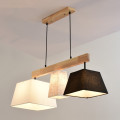 Wooden LED Pendant Lights For Dining Room two Wooden Round Lustre Wood Kitchen Luminaire Kitchen Hanging Lamp