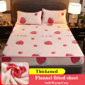 WOSTAR Thickened Flannel Elastic band fitted sheet mattress cover bedspreads 3d printed Super soft bed sheet set and pillowcases
