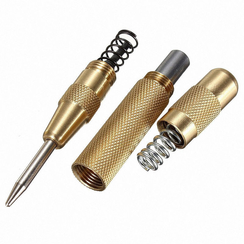 Automatic Centre Punch 5'' Automatic Center Pin Punch Strike Spring Loaded Marking Starting Holes Tool Steel Paring Chisel Round