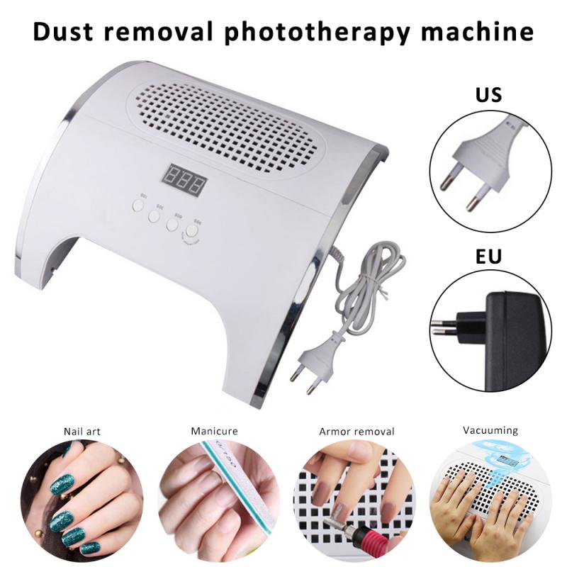 80W 2-IN-1 Nail Lamp & Nail Dust Collector Manicure 36 LEDs Nail Dryer Vacuum Cleaner Manicure Tools