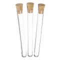 Kicute 50pcs/pack Newest 20ml Transparent Plastic Test Tubes With Corks Stoppers Laboratory School Educational Suppy 150x15mm