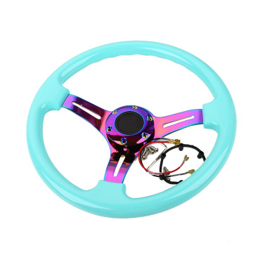 Neo Chrome Hollow 350mm 14inch ABS Steering 45mm Wheel Deep dish Universal Car Auto Racing Steering wheels