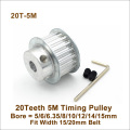 POWGE 20 Teeth 5M Timing Pulley Bore5/6/6.35/8/10/12/14/15mm Fit W=5/20mm HTD5M Timing Belt 20T 20Teeth 5M Synchronous Pulley BF
