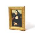 Dongzhur Dollhouse Miniature 1:12 Mini Decorative Accessories Antique Manny Frame Oil Painting Mona Lisa DIY Wooden Doll House