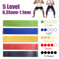 5 Colors 0.35mm-1.1mm Pilates Yoga Resistance Rubber Bands Indoor Outdoor Fitness Equipment Sport Training Workout Elastic Band