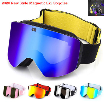 Ski Goggles with Magnetic Double Layer Polarized Lens Skiing Anti-fog UV400 Snowboard Goggles Men Women Ski Glasses Eyewear