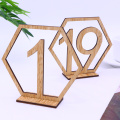 NICEXMAS 20pcs Hexagon 1-20 Wooden Table Numbers with Holder Base for Wedding Table Party Home Decoration