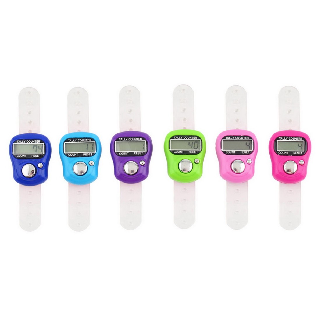 Candy Color 1Pcs Stitch Marker And Row Finger Counter LCD Electronic Digital Tally Counter Instrument Color Random