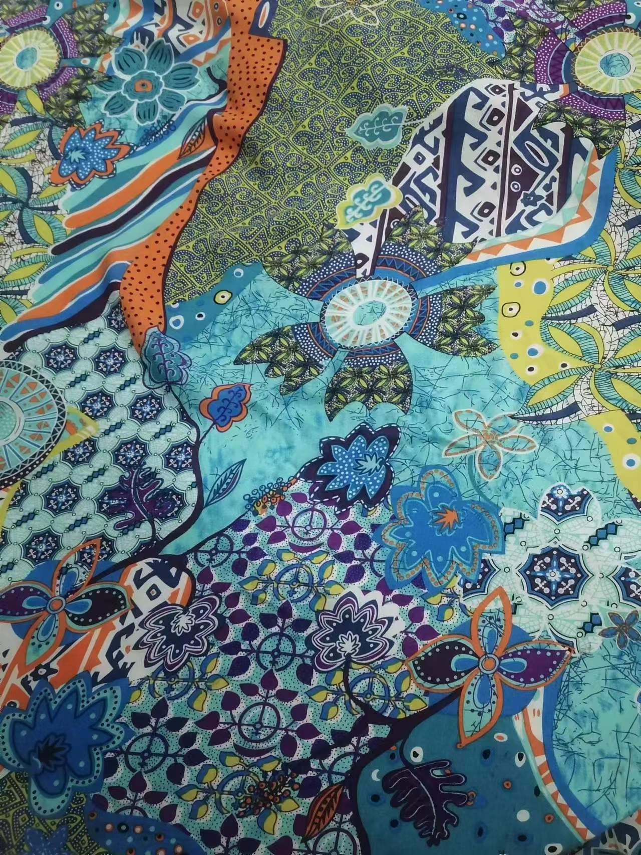 100% woven rayon voile printed fabric