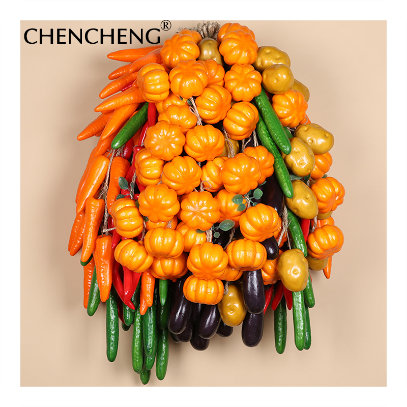 CHENCHENG Artificial Vegetables Chili Potato Eggplant Garlic Corn Cucumber Tomatoes Fake Bubble Food Home Decoration Pendant