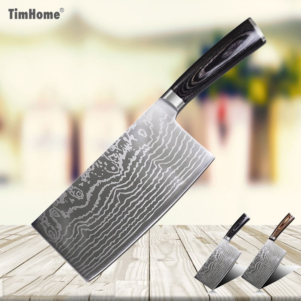 Timhome Stainless Steel Chopping Knife Kitchen Knife Meat Cleaver Butcher Knives Cooking Tools Kitchen Chinese Knife
