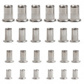 200/50 PCS Stainless Steel/Carbon Steel Flat Head Rivet Nuts Set M3 M4 M5 M6 DIY Hardware Insert Reveting Multi Size Rivet Nuts