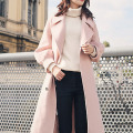 Trench Coat Women 2020 New Style Long Loose Slim Solid Color Single-Breasted Belt Suit Spring Autumn Fashion Elegent Button